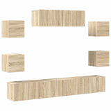 7 Piece TV Cabinet Set Sonoma Oak Engineered Wood 3114520
