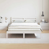 Bed Frame White 225.5 x 165.5 x 69.5 cm Solid Pine Wood 869783