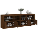 Sideboard with LED Lights Brown Oak 202x37x67 cm 3209015