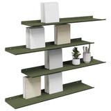 Floating Shelf 4 pcs Olive Green 80 x 18 x 2.5 cm Steel 8004041