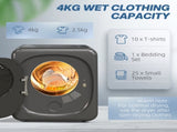 4kg Vented Tumble Dryer with Deodorize, Smart Mode, 800W Compact Tumble Dryer with Stainless Steel T3398P376696