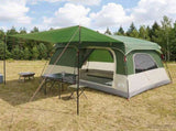 Family Tent with Roof Green 380 x 260 x 190 cm Polyester 42028493