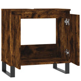 Bathroom Cabinet Smoked Oak 58x33x60 cm Engineered Wood 831593