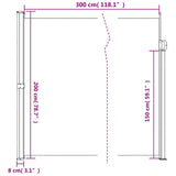 Retractable Side Awning Brown 200x300 cm 4004359