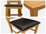 Dining Set 5 pcs Black Solid Oak Wood 3430343