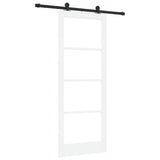 Sliding Door ORKDAL White 83 x 211 cm Solid Pine Wood and Glass 3332112