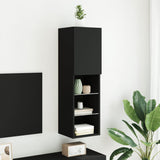 TV Cabinet with LED Lights Black 30.5x30x102 cm 837017