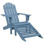 Garden Adirondack Chair with Ottoman Solid Fir Wood Blue 315865