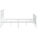 Metal Bed Frame without Mattress with Footboard White 140x200cm 353507
