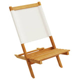 Folding Chairs 4 pcs Cream White Fabric and Solid Wood 3214637