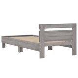Bed Frame without Mattress with Headboard Grey Sonoma 100x200 cm 838531