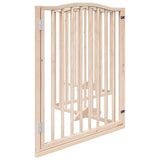 Dog Gate with Door Foldable 4 Panels 320 cm Poplar Wood 352211