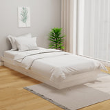 Bed Frame without Mattress White Solid Wood Single 819938
