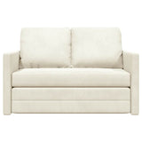 Sofa Bed Cream 204 x 122 x 60 cm Velvet 42007952