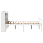 ZNTS Bookcase Bed without Mattress White 140x200 cm Solid Wood Pine 3322056