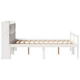 ZNTS Bookcase Bed without Mattress White 140x200 cm Solid Wood Pine 3322056