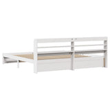 Bed Frame with Headboard without Mattress White 200x200 cm 3306745