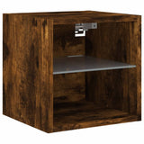8 Piece TV Wall Units with LED Smoked Oak Engineered Wood 3216637