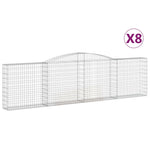 Arched Gabion Baskets 8 pcs 400x30x100/120 cm Galvanised Iron 3146872