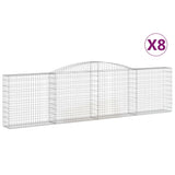 Arched Gabion Baskets 8 pcs 400x30x100/120 cm Galvanised Iron 3146872