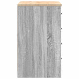 Garage Storage Cabinet Grey Sonoma 60x51x85 cm Solid Wood Pine 860603