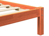 Bed Frame Wax Brown 205.5 x 145.5 x 100 cm Solid Pine Wood 3418140