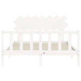 Bed Frame without Mattress White King Size Solid Wood Pine 3193472