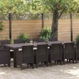 Garden Dining Set with Cushion 13 pcs Brown Rattan 3378621