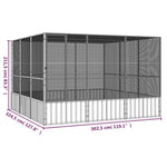 ZNTS Bird Cage Grey 302.5x324.5x211.5 cm Galvanised Steel 171553