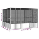 ZNTS Bird Cage Grey 302.5x324.5x211.5 cm Galvanised Steel 171553