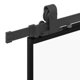 Sliding Door with Hardware Set Black 76x205 cm Tempered Glass 3375957