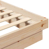Bed Frame Natural 200 x 200 cm Solid Pine Wood 8004798