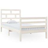 3101269 Bed Frame without Mattress White Solid Wood 90x200 cm