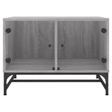 Coffee Table with Glass Doors Grey Sonoma 68.5x50x50 cm 836544