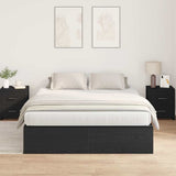 Storage Bed Frame Black Oak 160 x 200 cm Engineered Wood 3335390