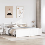 Bed Frame with Headboard without Mattress White 200x200 cm 3306771