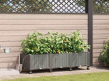 Garden Planter with Irrigation&Wheels 3 pcs Light Grey PP 3423084