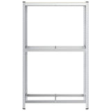 2-Layer Tyre Shelf Silver 110x40x180 cm Steel&Engineered Wood 4016968