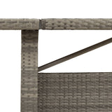 Garden Table with Glass Top Grey 240x90x75 cm Poly Rattan 365599