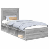 Bed Frame with Drawer Grey Sonoma 75 x 190 cm Solid Pine Wood 3410149