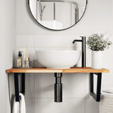 Basin Shelf Wall Mounted Steel and Solid Wood Acacia 3302923