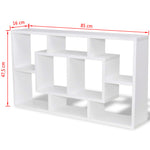 ZNTS Floating Wall Display Shelf 8 Compartments White 242548