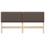 Upholstered Headboard Natural and Taupe 200 cm Solid Pine Wood 879996
