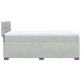 Box Spring Bed with Mattress Light Grey 90x200 cm Velvet 3286216