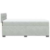 ZNTS Box Spring Bed with Mattress Light Grey 90x200 cm Velvet 3286216