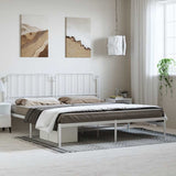 Metal Bed Frame without Mattress with Headboard White 183x213cm 373941