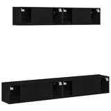 TV Cabinet Set 4 pcs Black oak 100 x 30 x 30 cm Engineered wood 3333057