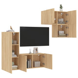 4 Piece TV Wall Units Sonoma Oak Engineered Wood 3216430