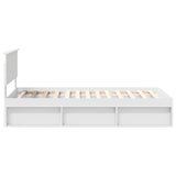 Bed Frame with Headboard White 100 x 200 cm Solid Pine Wood 3410636