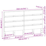 Headboard Wax Brown 150 cm Solid Wood Pine 844446